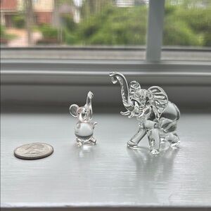 Crystal Glass Elephant Figurines (pair)